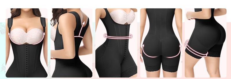SHAPESHE Shapewear for Women Hourglass Bodysuits Corset Garment with Zipper Crotch