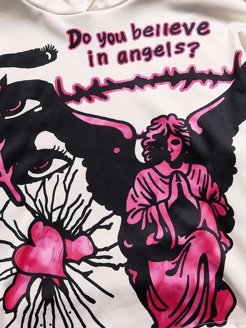 Men’s and women’s versions of the TikTok hit, Y2K-style 2-piece set featuring a pink angel with fleece lining and a hooded sweatshirt, paired with trendy long pants/sports shorts. Suitable for streetwear, Y2K fashion, gothic fashion, couples’ outfits, men Men’s and women’s versions of the TikTok hit, Y2K-style 2-piece set featuring a pink angel with fleece lining and a hooded sweatshirt, paired with trendy long pants/sports shorts. Suitable for streetwear, Y2K fashion, gothic fashion, couples’ outfits, men