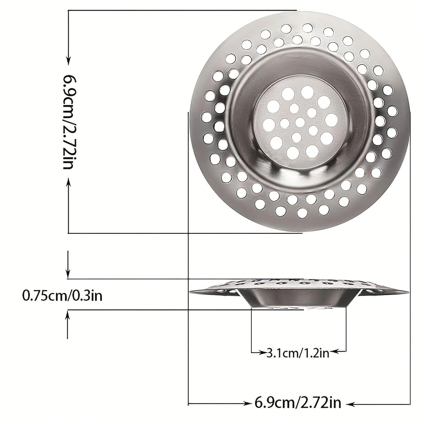 3/6pcs Stainless Steel Mesh Drain Filter, Kitchen Sink Strainer, Fits 3.1-6.9cm Drain Openings, Durable Food Waste Separator