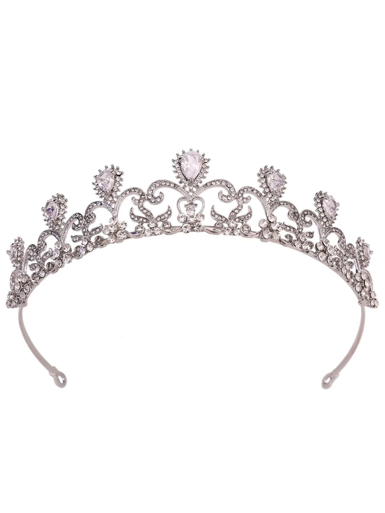 European and American Bride Princess Baroque Zircon Crown Hair Accessories Festive Rhinestone Tiara Headband