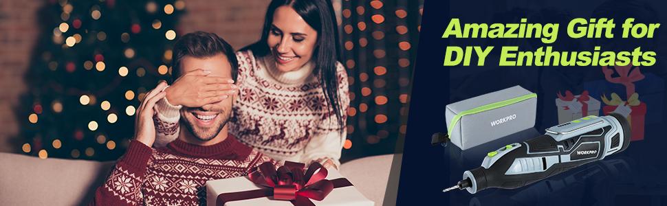 #JumpstartSale WORKPRO 12V Cordless Rotary Tool Kit, 5 Variable Speeds, Powerful Engraver, Sander, Polisher, 114 Easy Change Accessories, Craft Tool for Handmade and DIY