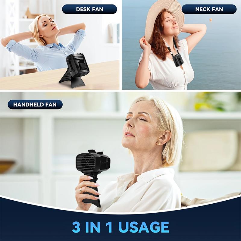 Lentorgi Waist Cooling Fan, Clip Fan, 3 IN 1 Belt Fan,Handheld, Neck, 4-Speed Airflow, Up to 12 Hours of Operating Time, Rechargeable, with Air Turbo Tech Cooling Fan, For Outdoor Work, Travel, Home Leisure,Gifts for Mother's Day