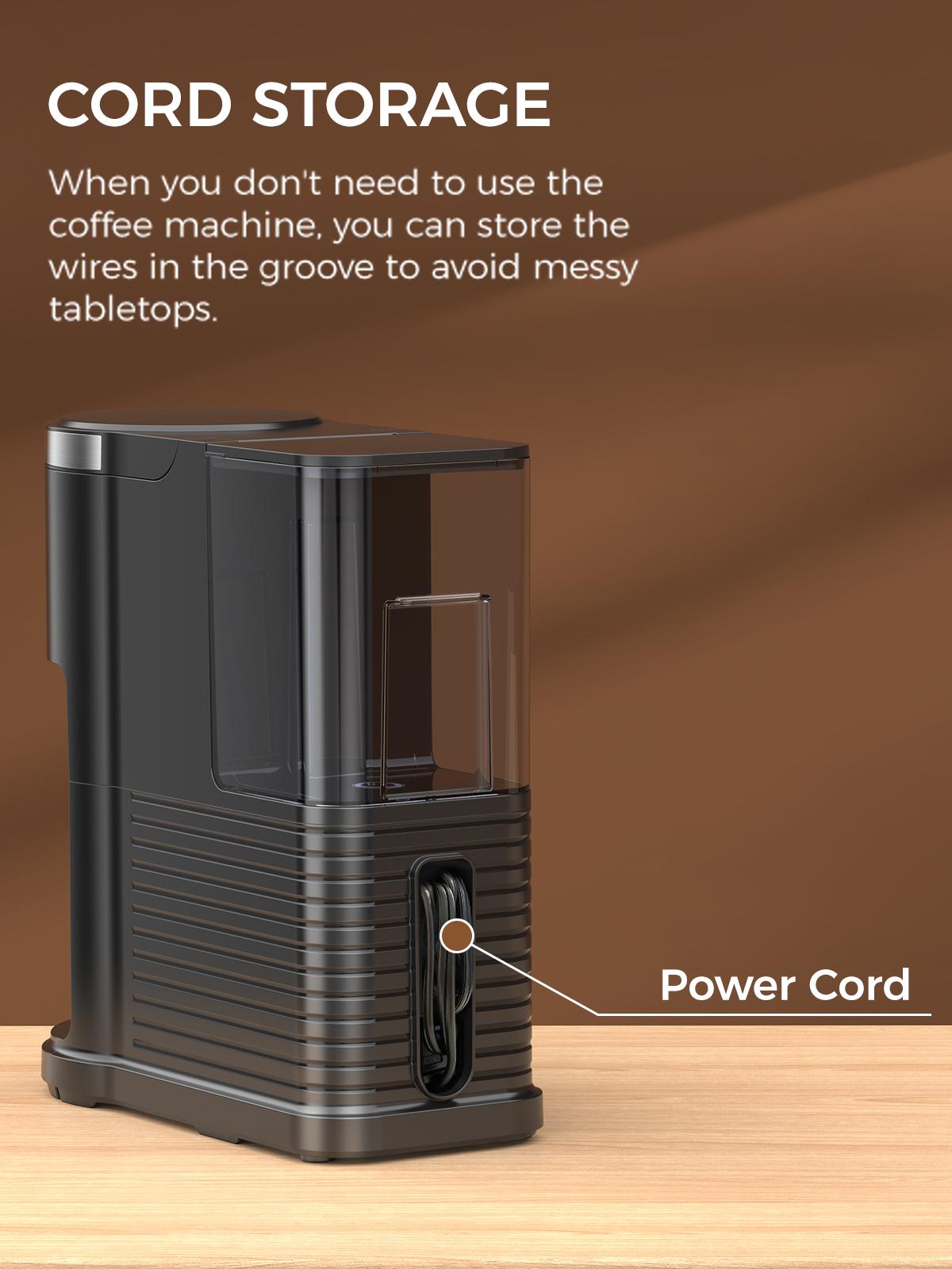 COWSAR Single Serve Coffee Maker, Coffee Brewer for K-Cups Pods and Ground Coffee, Capsule Coffee Machine with 40oz Water Tank, 5 Brew Sizes Up To 14cz, Black