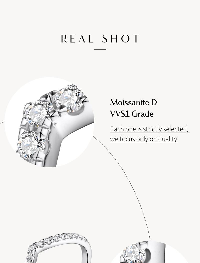 Stackable Band Synthetic Moissanite Ring For Daily Wearing Anniversary Engagement Gift R001