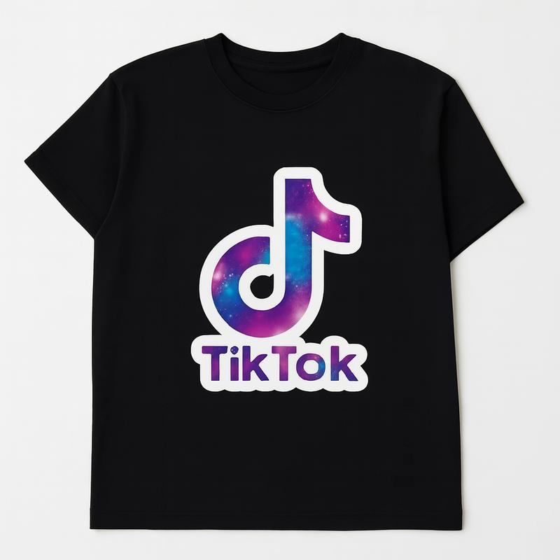 Galaxy TikTok-Style Logo Tee | Unisex Black | 100% Cotton, Soft & Breathable, Pre-shrunk, Vibrant HD Print, True-to-Size S-5XL