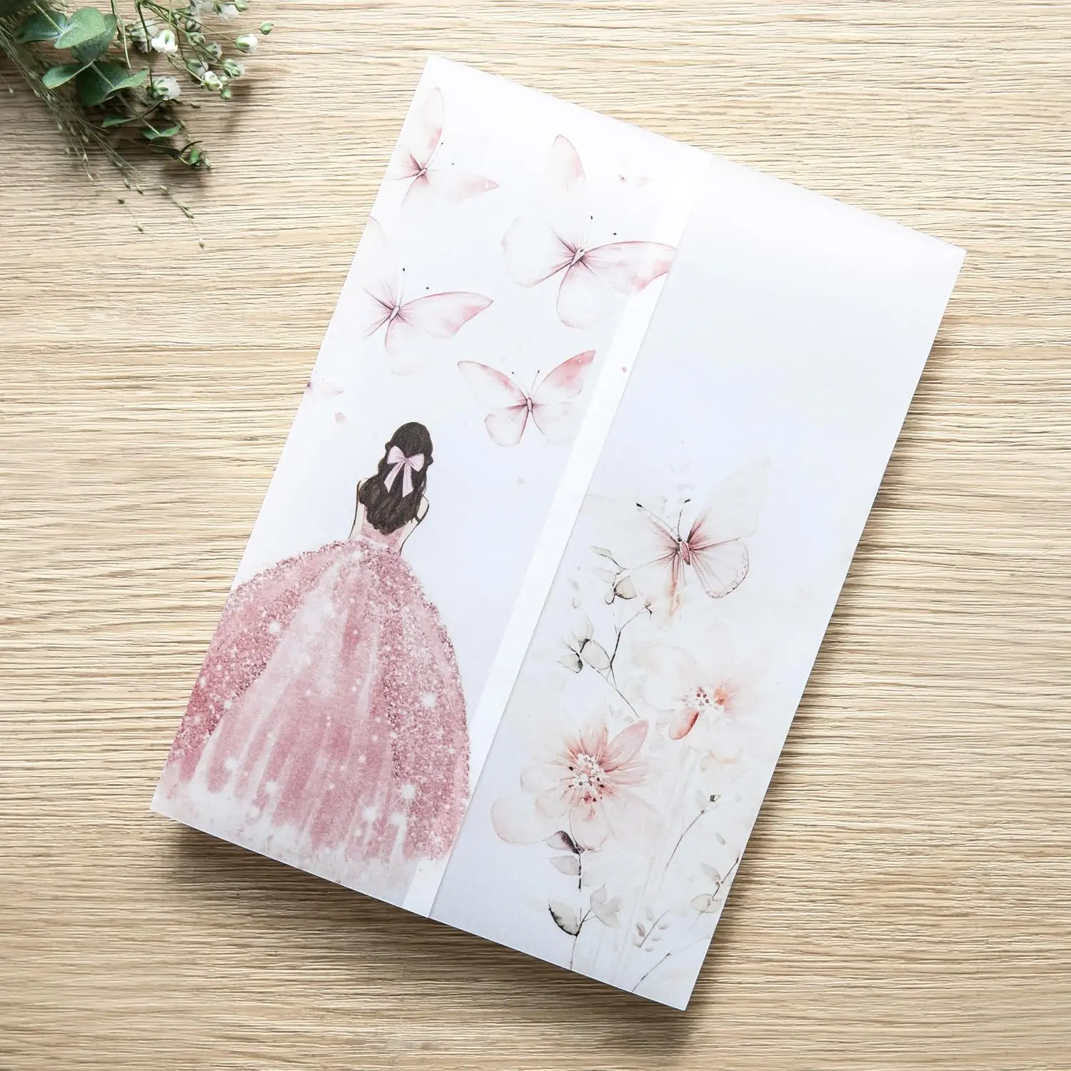 50 count Vellum Jackets for 5x7 Invitations | 135GSM  Girl Vellum Jacket Sleeves - Butterfly Quinceanera Invitations Wraps For XV Anos