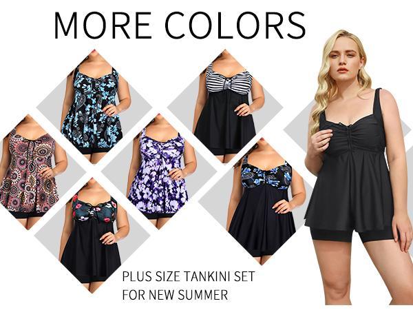 Yonique Plus Size Tankini Swimsuits for Women's with Shorts Flyaway Bathing Suits Two Piece Swimwear Ladies Summer Beach Holiday Swimwear Yonique Plus Size Tankini Swimsuits for Women's with Shorts Flyaway Bathing Suits Two Piece Swimwear Ladies Summer Beach Holiday Swimwear