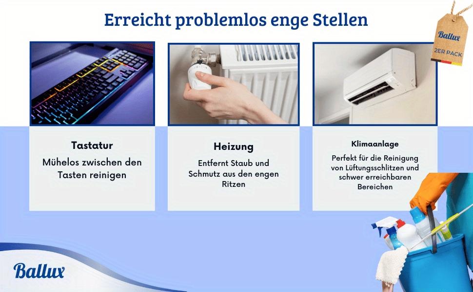 Crevice Cleaning Brush Brush Bathroom Set of 2 - Cleaning Brush & Tile Brush with Hard Bristles for Bathroom, Kitchen, Grout & Narrow Crevices - Hand Brush & Scrubber Against Dirt