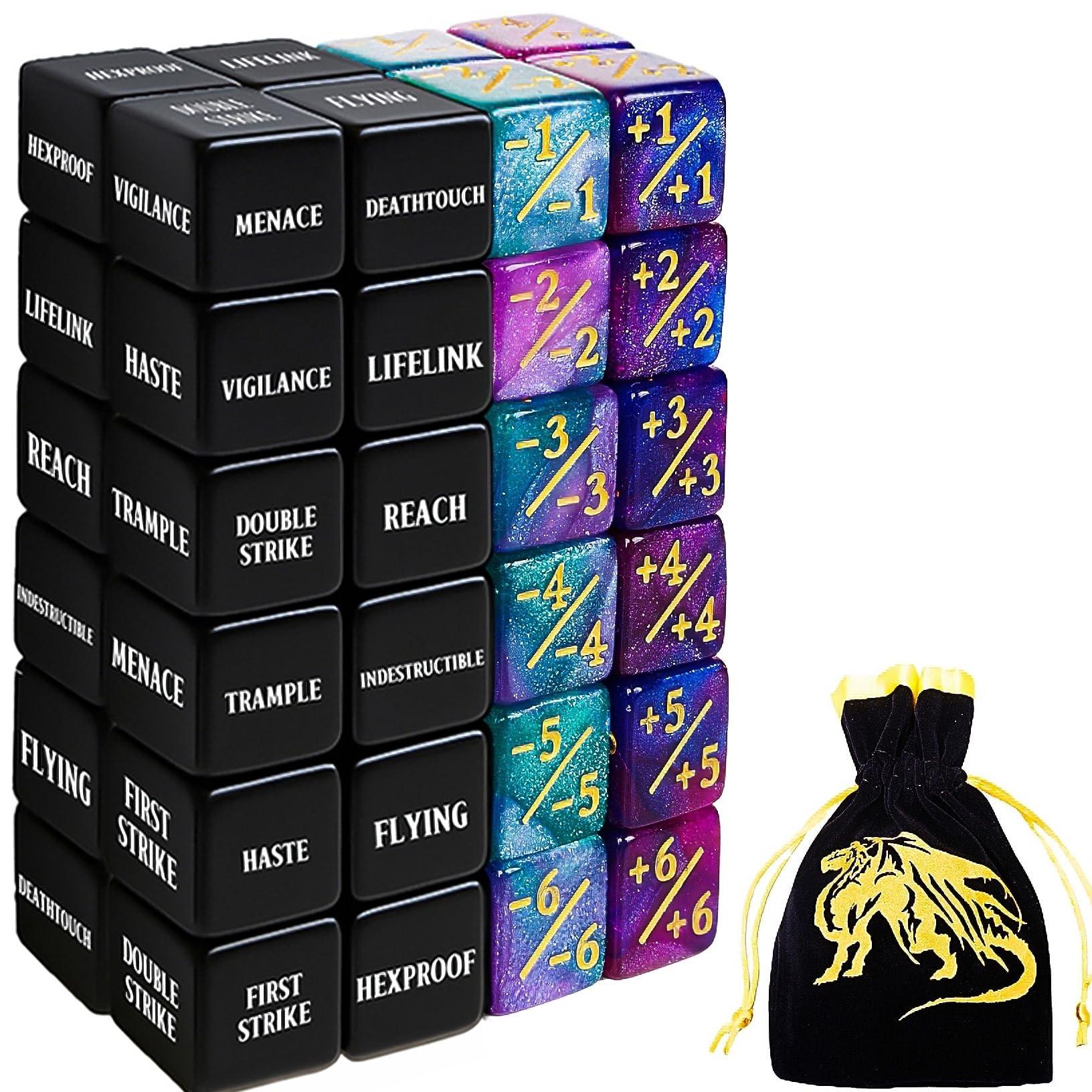 48 PCS MTG Counter Token Dice Abilities Keyword Counters Bulk Creature  Stats Buff Magic The Gathering Tokens Dice Set with Bag TCG Card Games  Accessories Polyhedral Dice Set - TikTok Shop