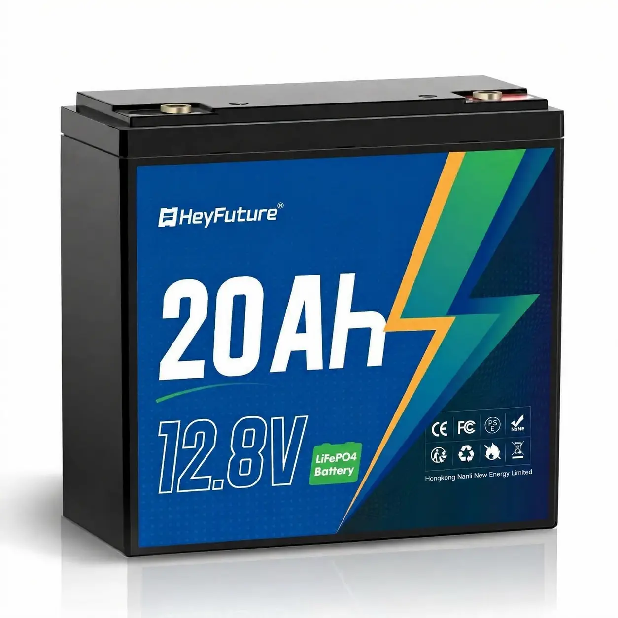 HeyFuture 12V 20Ah LiFePO4 Rechargeable Battery, 4000+ Deep Cycles, 20A BMS,Lithium Iron Phosphate for Fish Finder, Ham Radio, Solar System, Outdoor Camping, Ride-On Toys, Power Wheel
