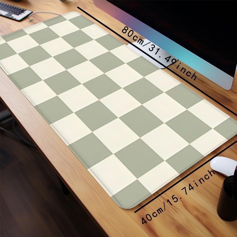 Checkerboard Pattern Mouse Pad, 1 Count Rectangle Gaming Mouse Pad, Office Desk Keyboard Mat for Home Office Game Room Desk, Cute Desk Accessories