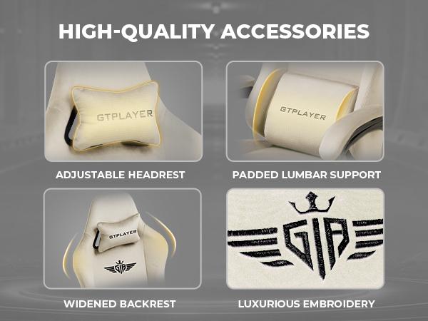 GTPLAYER Gaming Chair Fabric with Pocket Spring Cushion, Big and Tall Gaming Chair, 350LBS High Back Computer Chair with Footrest,Springtok Ergonomic