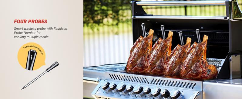 INKBIRD Wireless Meat Thermometer,Wifi Bluetooth Thermometer with 4 Probes,for Rotisserie Grill Oven,Waterproof,Kitchen Utensils ill Oven,Waterproof,Kitchen Utens  TikTokShopHolidayHaul