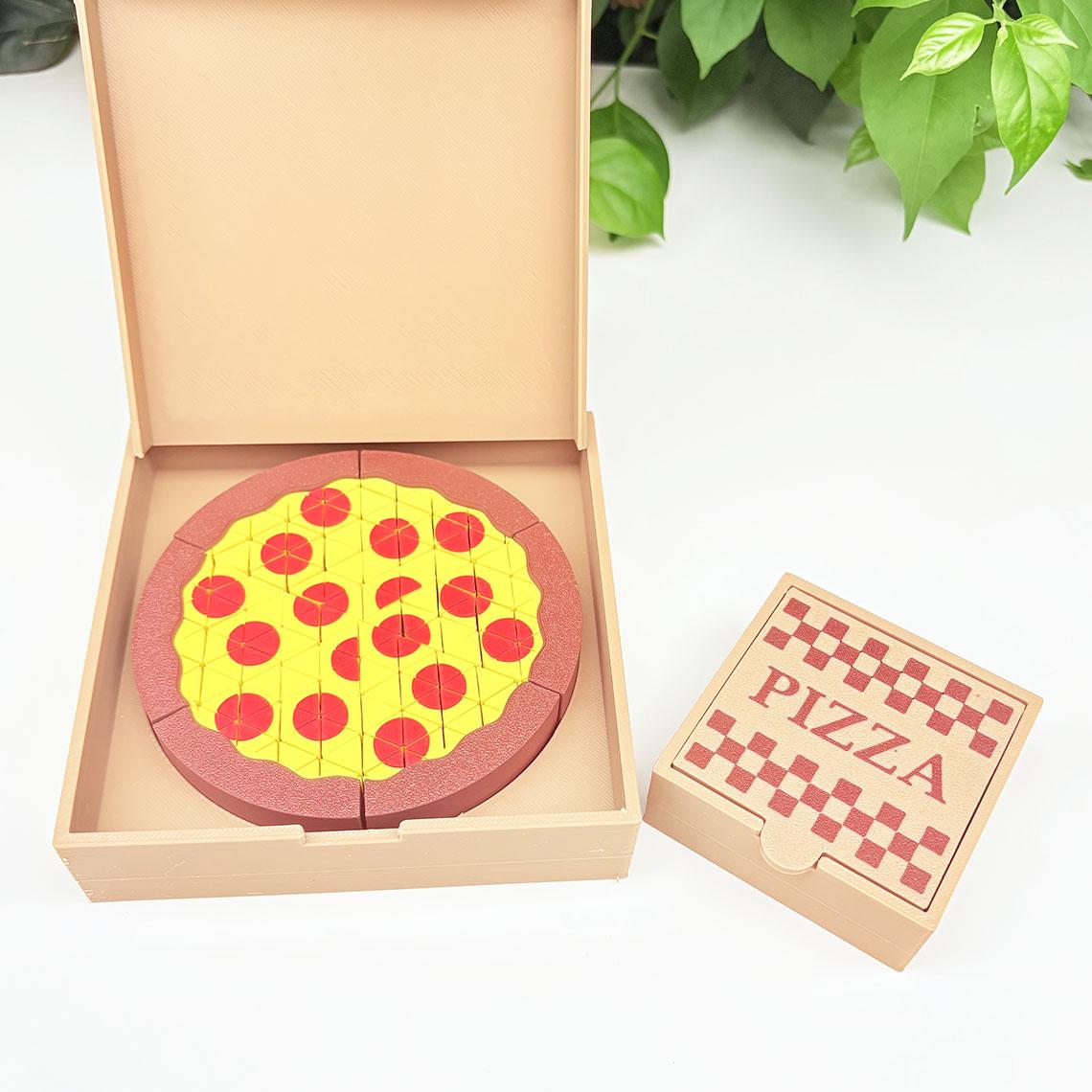Pizza Box for Mini Pixel Pizza Stress Toys,3D Printed Mini Pizza Puzzle Box