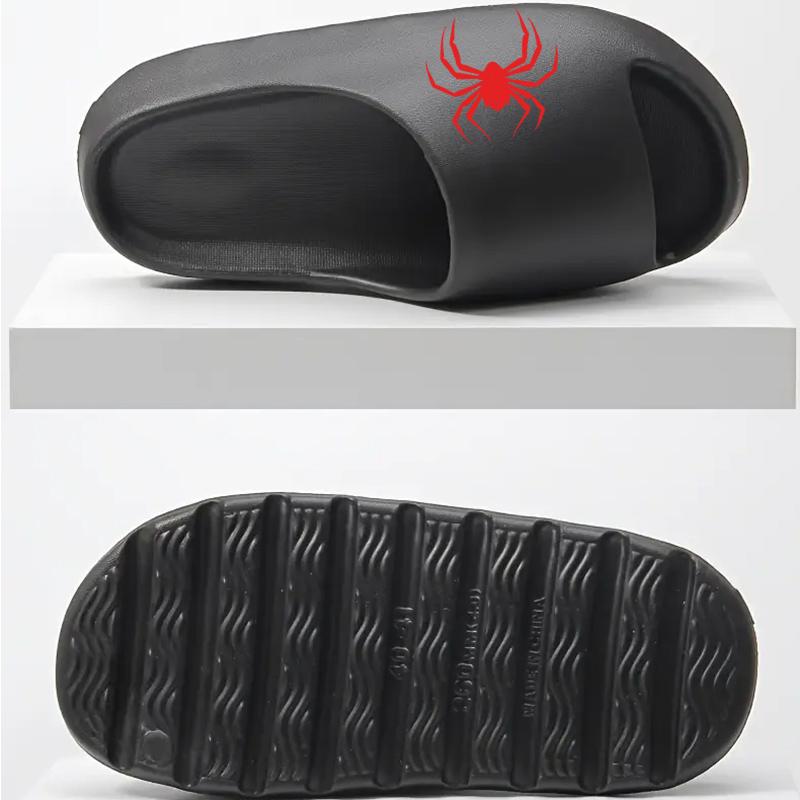 Halloween Spider Print Slippers for Women Men Non-Slip Indoor Home Shoes Comfortable Soft Sole Casual House Slippers Funny Novelty Animal Pattern Footwear for Holiday Party Daily Wear