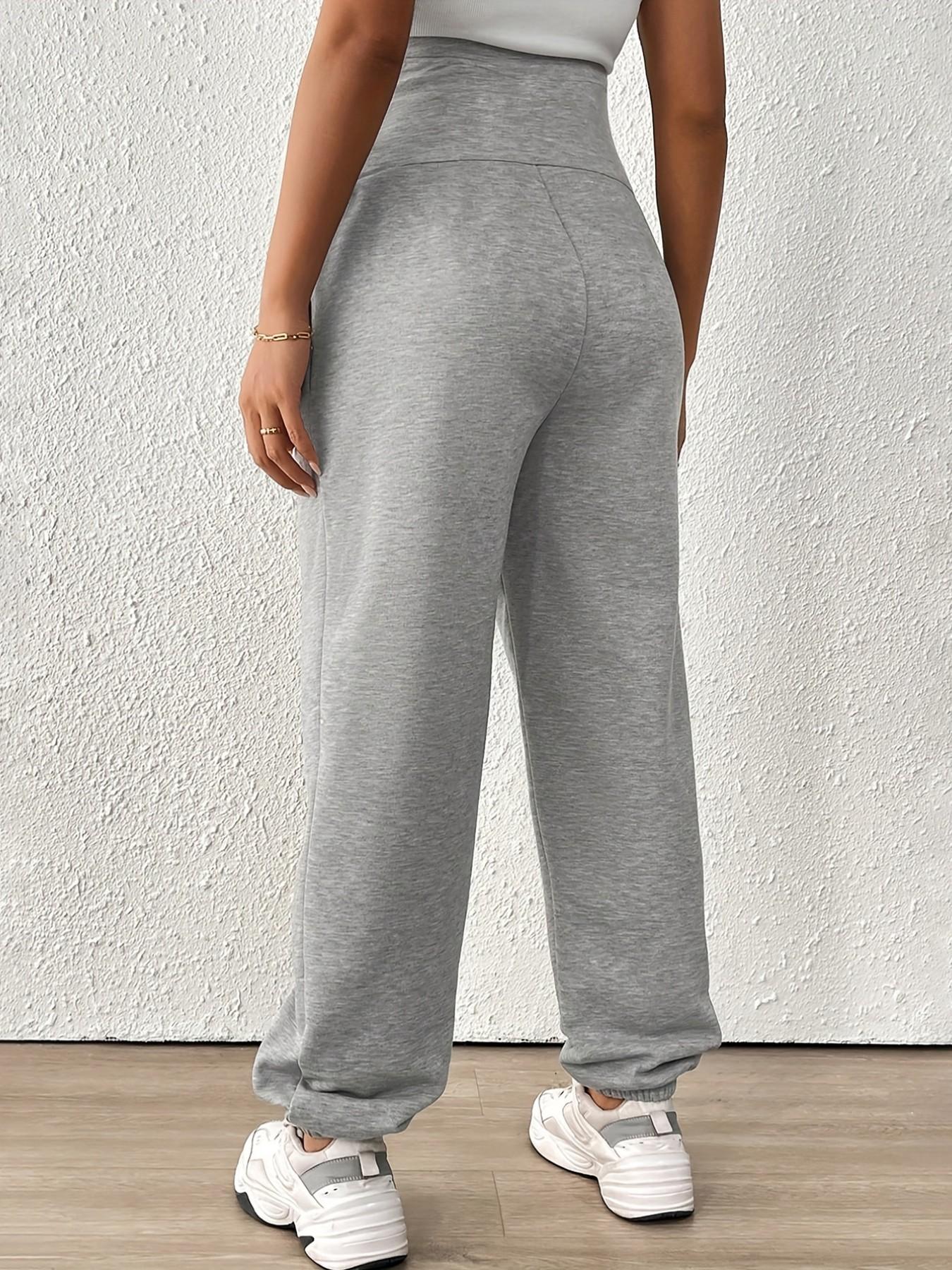 Maternity Leggings with Abdominal Support, Summer Casual, Stretchy, Versatile, Sporty Maternity Cropped Pants, Loose Sweatpants