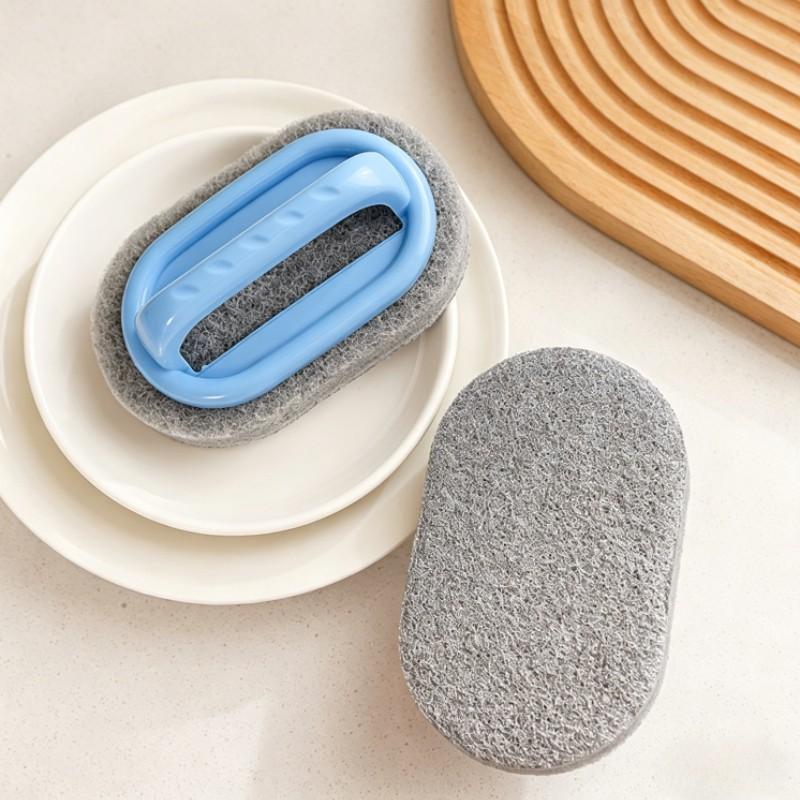 Multi-Functional Kitchen Cleaning Brush with Handle, Sponge Scrubber for Bathroom Sink, Stove Top, Bathtub, Home Cleaning Tools