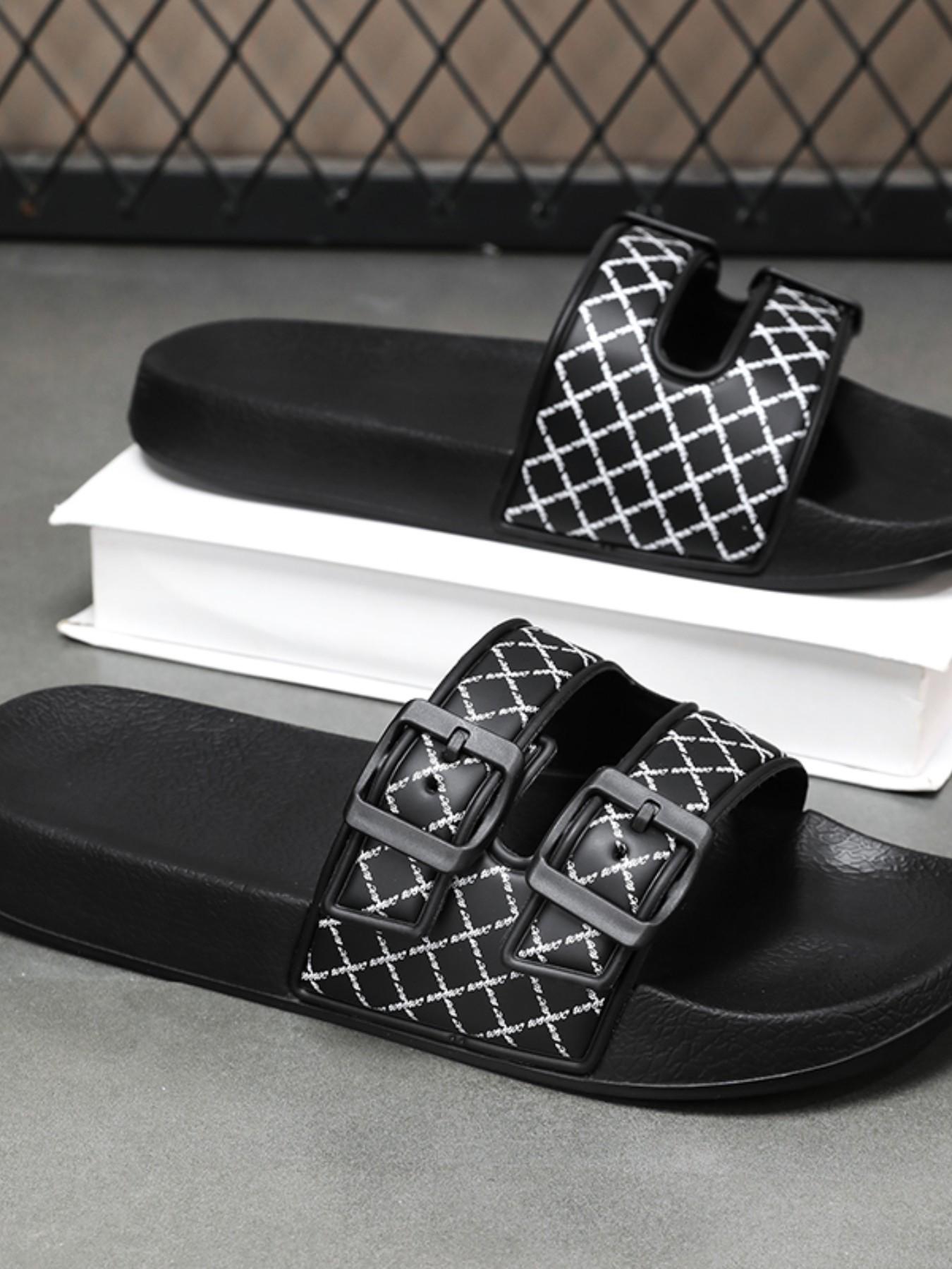 Boken Floral Flat Two-Band Sandals, Comfortable Outdoor Wear, Casual Fashion, Versatile Large Size Beach Slippers