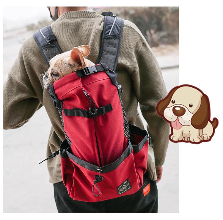 Breathable Polyester Dog Backpack Carrier, Washable Pet Rucksack for Outdoor Cycling and Hiking, Hands-Free Kitten Head-Out Pouch for Shopping and Travel, Available in Red and Blue Breathable Polyester Dog Backpack Carrier, Washable Pet Rucksack for Outdoor Cycling and Hiking, Hands-Free Kitten Head-Out Pouch for Shopping and Travel, Available in Red and Blue