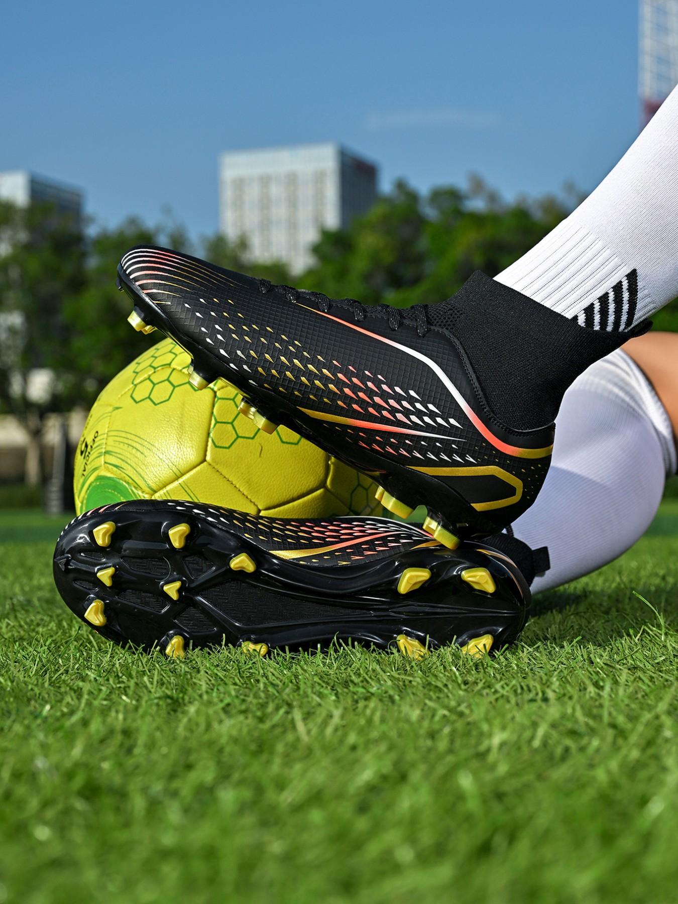 New Unisex Soccer Shoes, World Cup Ag Long Studs Anti-Slip Training Boots, Outdoor Grass Football Cleats, Professional Sportswear