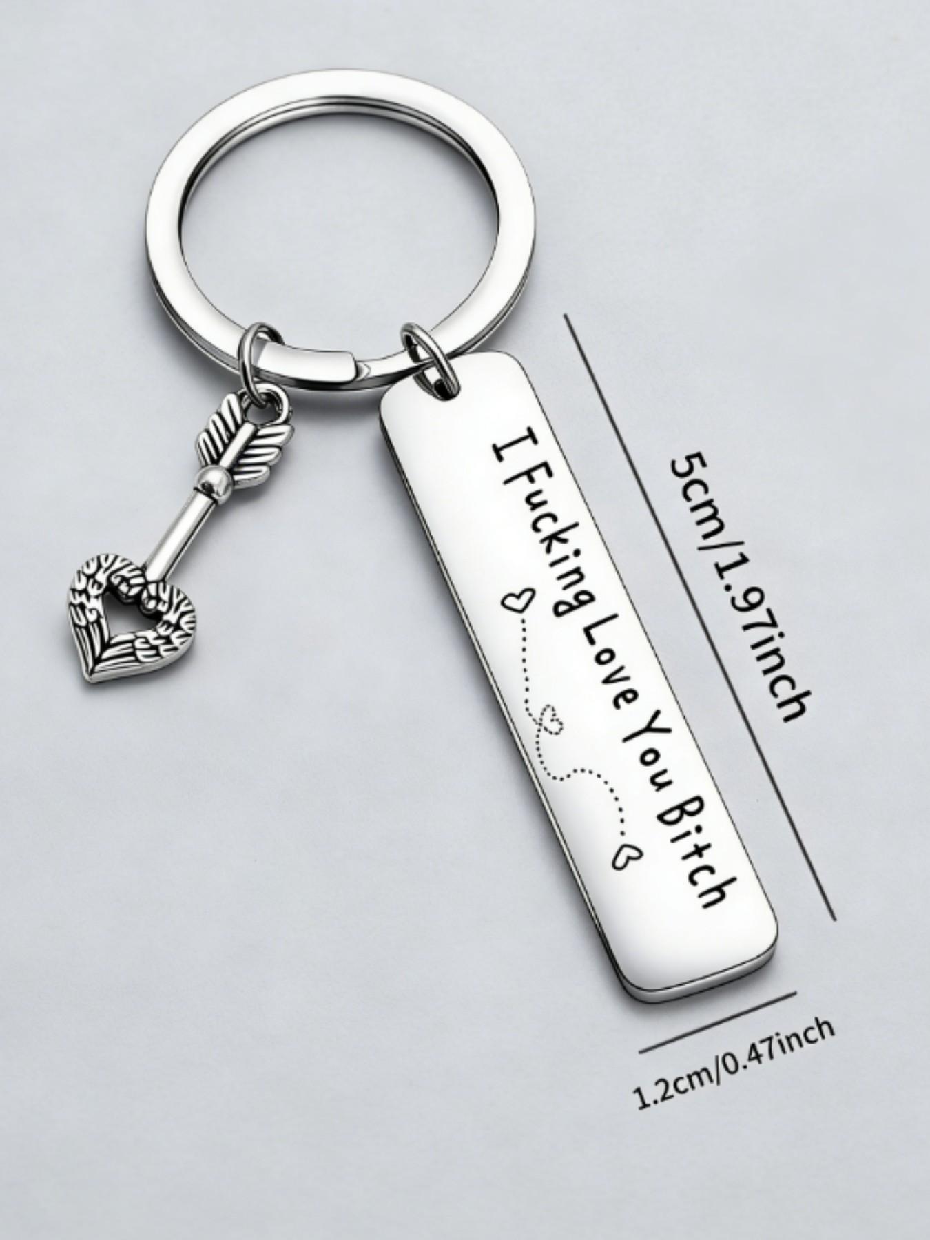 Best Friend Keychain for Women, Stainless Steel Key Chain Engrave I Fking Love You Bith Birthday Christmas Friendship Gift for Bestie Best Friends Female Bff