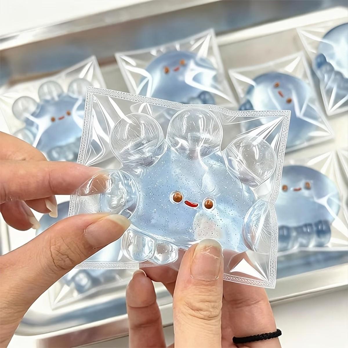 Three-Color Jellyfish Stress Relief Toy, Quick Rebound Feel, Blue Transparent, Relax and Focus, Fun Novelty Squeeze Toy, Office Desk Item, Holiday Birthday Gift