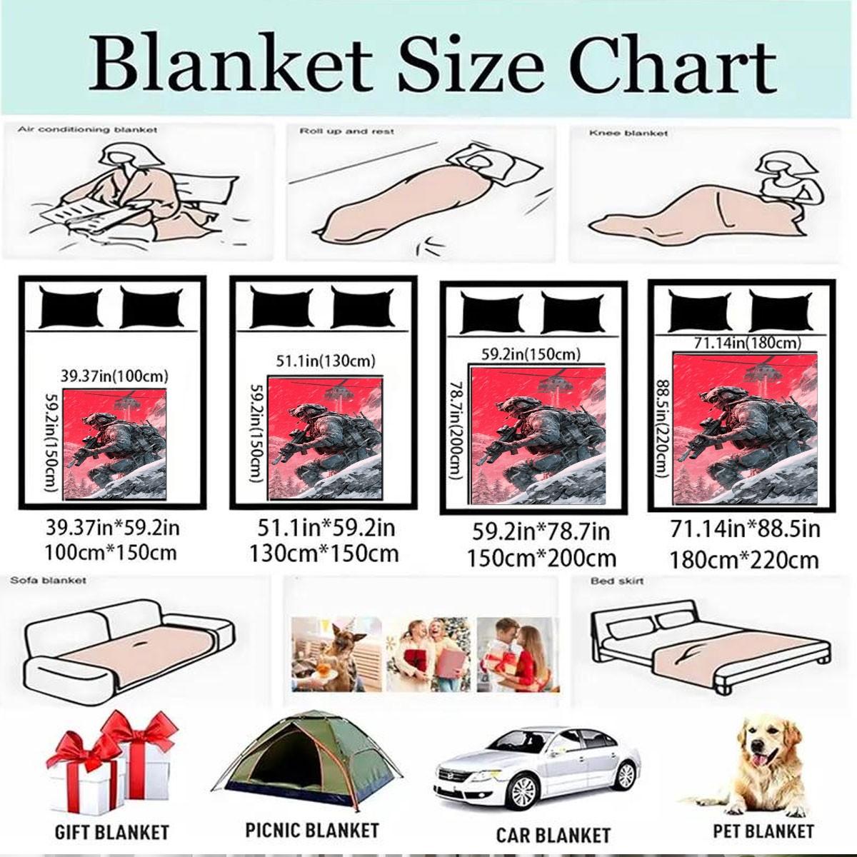 Soft Camouflage Fleece Blanket, Warm and Comfortable, Ideal for Bed, Sofa, Office, Camping, Travel, Gift