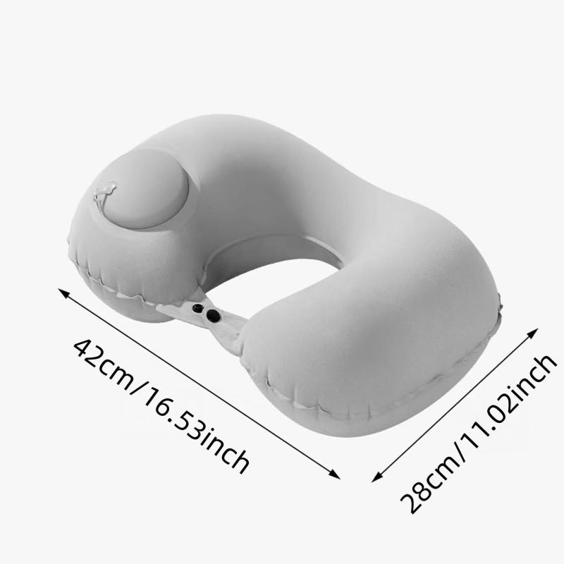 Inflatable Travel Pillow for Airplane Neck Support, Quick-Inflate Neck Pillow for Long Flights, Car, Office, Portable Bath Pillow