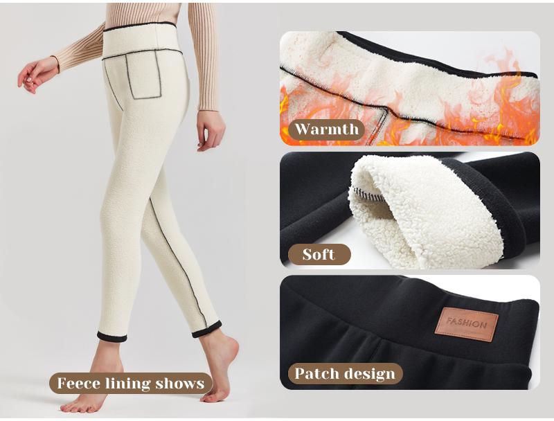 4 Pcs High-Stretch Fleece Yoga Pants with Pocket, Women's Solid Color Activewear Leggings for Running Fitness Sports