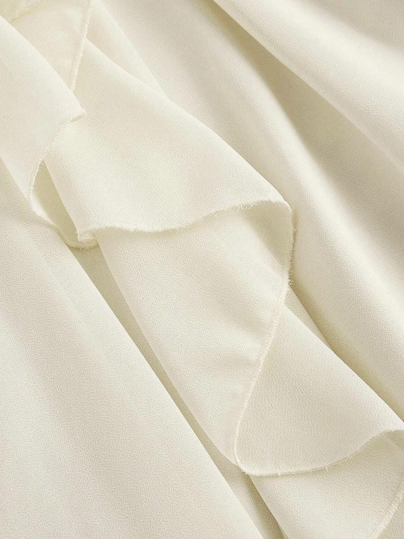 Women's Ruffle Lantern Sleeve Long Sleeve Cute Dress, Autumn Wedding Guest Renaissance Style Back-To-School Graduation Gown,milkmaid dress,misty white dress