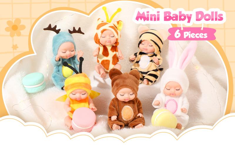 6/10 Pcs Mini Easter Reborn Cute Black Reborn for Easter Basket Stuffer Party Exchange Gift Idea Birthday Party Gift Creative Holiday Party Supplies Emotional Companionship Gift