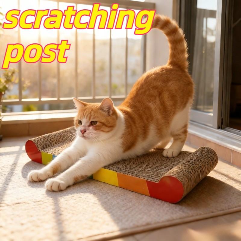 Rainbow Color Bone Cat Scratcher, Durable and Safe Design, Multi-Layer Structure, Protects Furniture, Pet Toy, Cat Scratch Pad