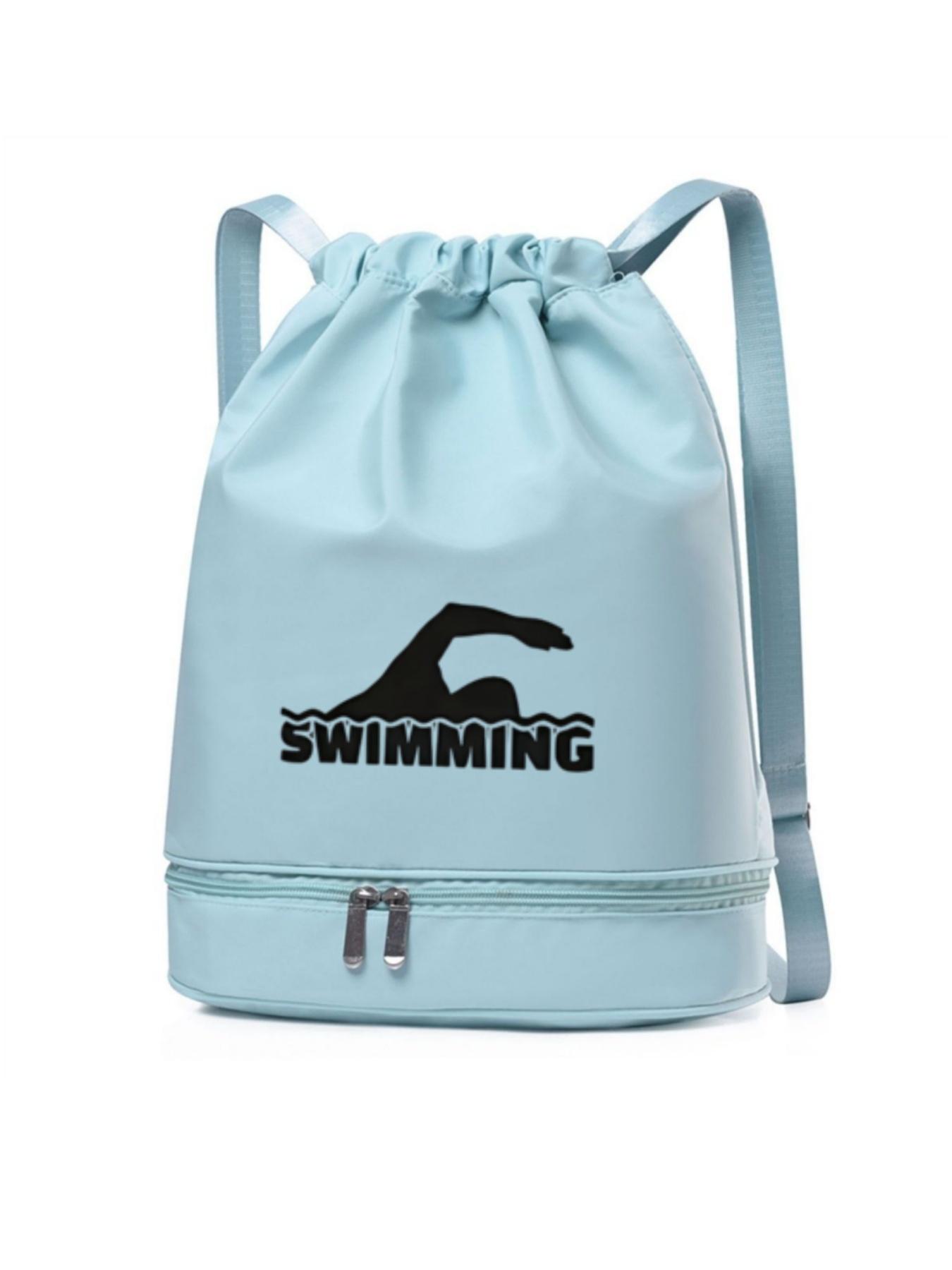 Swim Action Print Backpack, Fashionable Simple Crossbody Bag, Adjustable Strap, Separate Compartment, All-Season Design, Ideal Gift