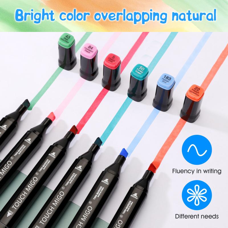 Alcohol Art Markers Set, Dual Tips Fine & Chisel,Art Markers,Professional Permanent Sketch Markers for Adult Coloring Drawing Sketching Coloring Artist Pens and Underlining