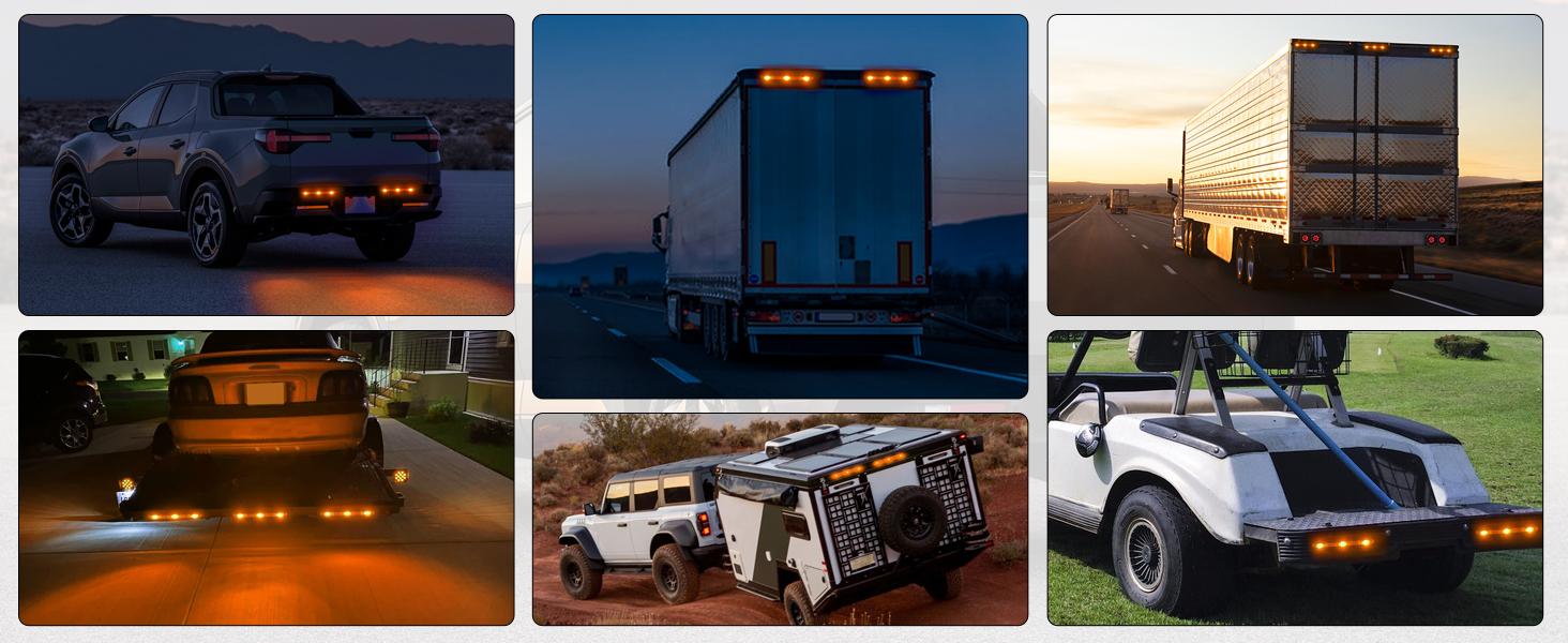 Nilight 9 LED Marker Tail Trailer Light Bar 14.2Inch 2 PCS Amber Clearance Identification Running Marker ID Rear Stainless Steel Bracket for 12V Pickup Truck Trailer RV Boat  dealsforyoudays