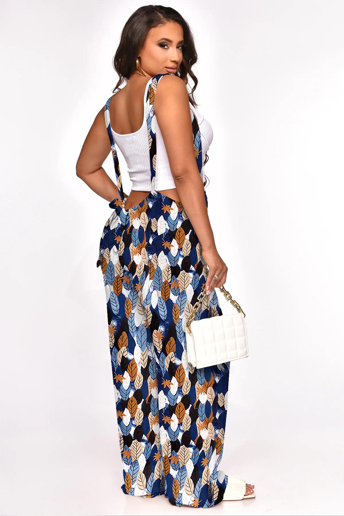 Women's Drawstring Tie Back Wide Leg Pocket Suspender Pants Casual Loose Fit Jumpsuit for Summer, Adjustable Design, Day Wear, Solid Color pants women linen pants