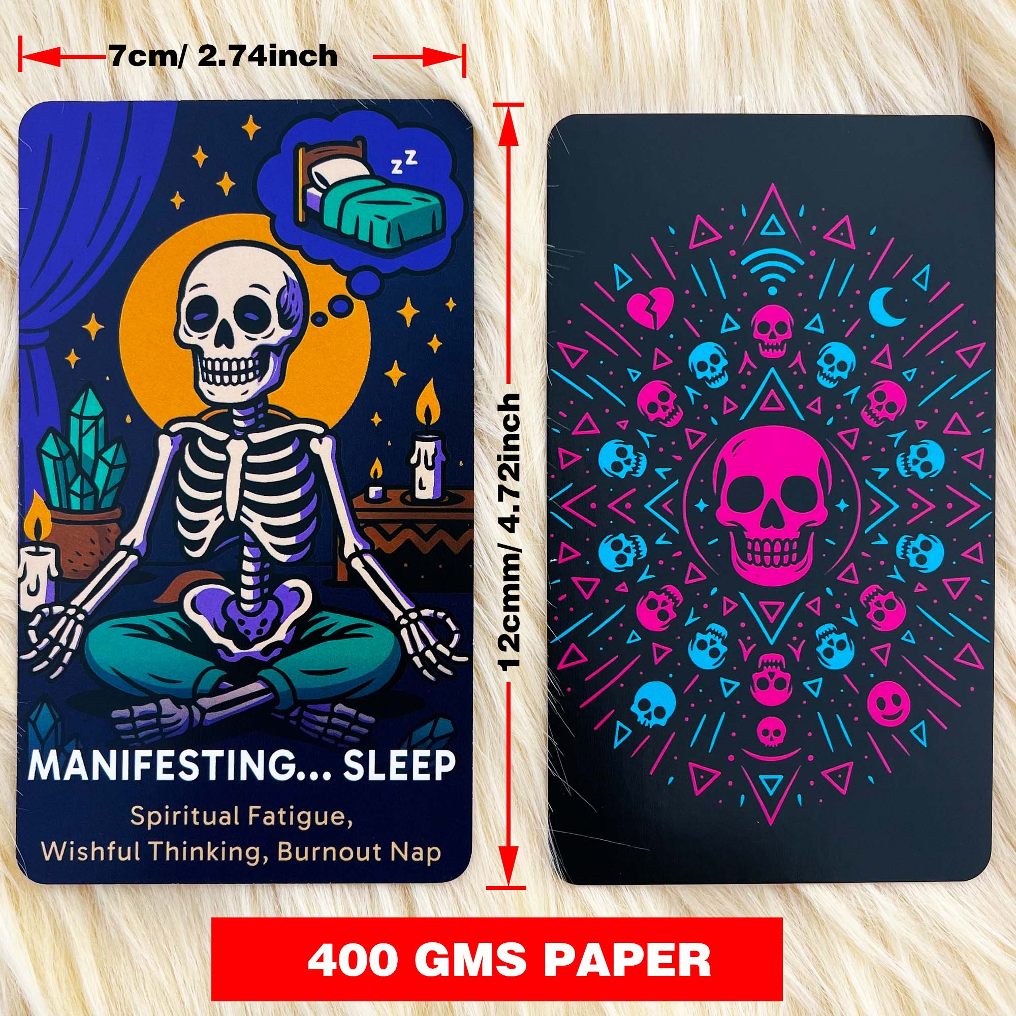 The Dead Inside Deck Tarot Cards, 54 Cards (13 × 8 cm) Skeletal Divination Oracle for Mood Relief, Spiritual Fatigue Relief, Tarot Card Decks