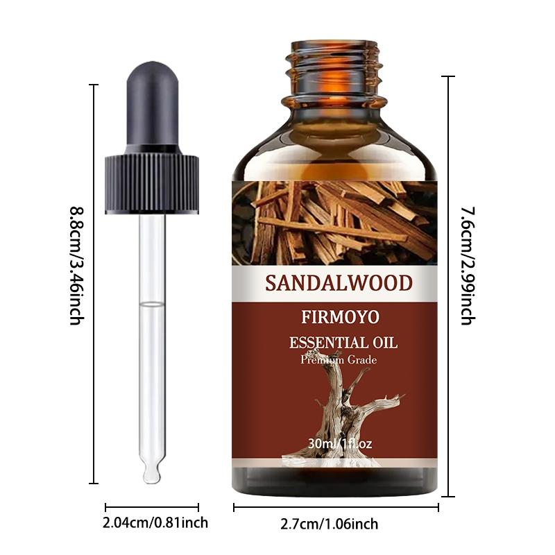 Sandalwood Essential Oil, 30 ml / 1 fl. oz. Pure plant-derived sandalwood essential oil, scented oils, aromatherapy natural, Plant based oils. Hydrates, repairs, and softens the skin. Suitable for both face and body. Ideal for home aromatherapy