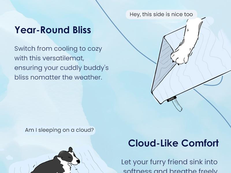 Vagascape cooling pet Mat, Eco-friendly Cooling Pad for Large Dog, Pet Cooling Mats for Dog bed and Cat house, Use in Crate, Tunk, Camping, Outdoors, Portable, Machine Washable, Durable, Without Gel, Outdoorfun