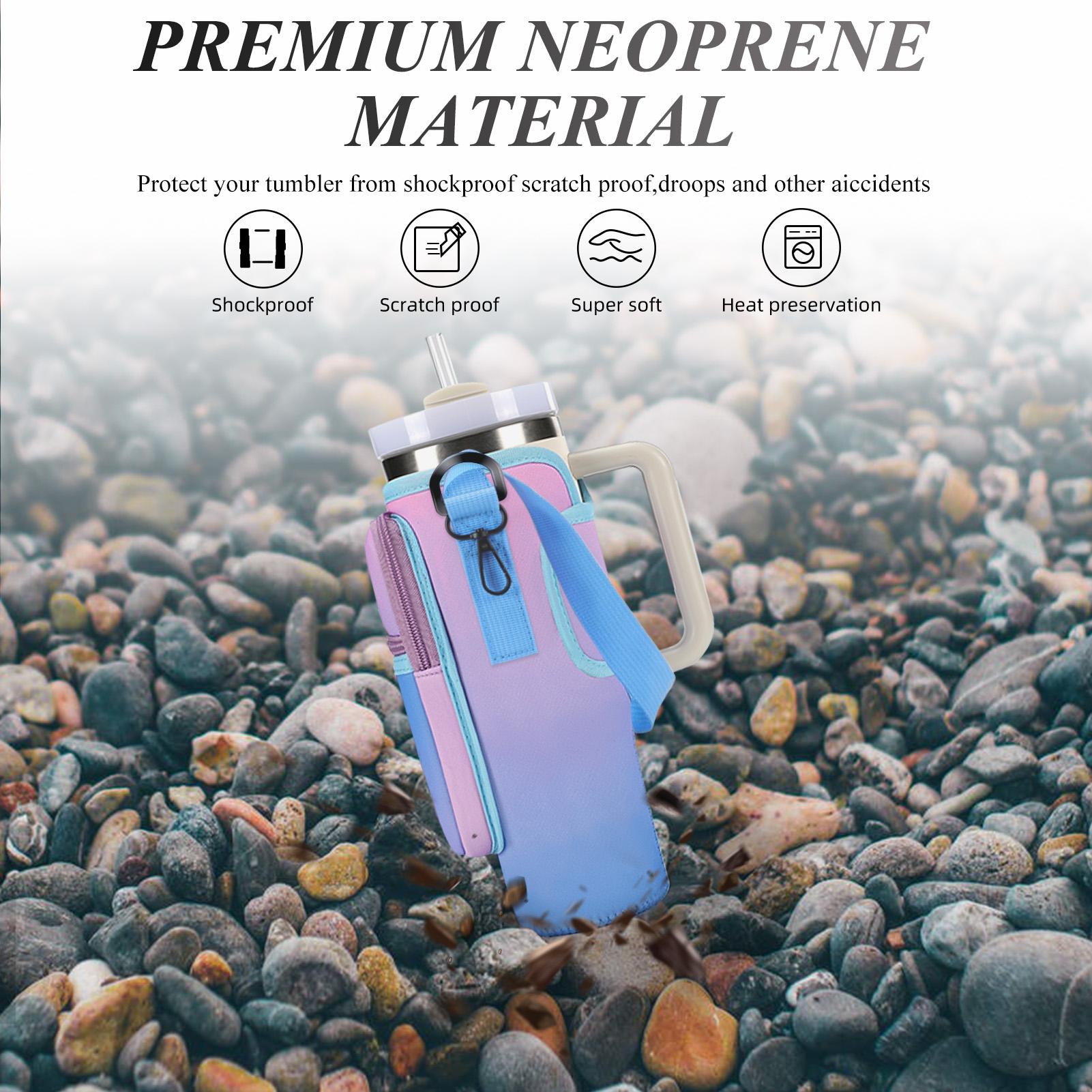 Unisex Insulated Leak-Proof Reusable Water Bottle Bag with Adjustable Strap - Holder for Travel, Hiking, Gym & Summer Activities