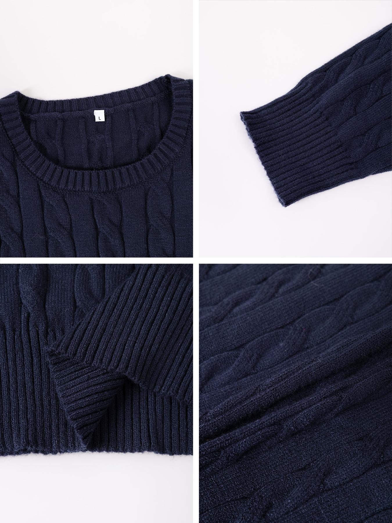 Women's Casual Round Neck Sweater, Plain Color Fitted Knitwear for Fall Season, Daily Commuting Style, Comfortable & Stylish Design