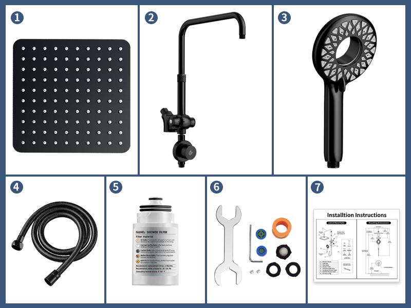 Dual Shower Heads with Handheld Spray Combo Set, Magnetic Filtered Showerhead, Bathroom High Pressure Rainfall Shower Head and Handle Set with Filter for Hard Water, 79" Long Hose