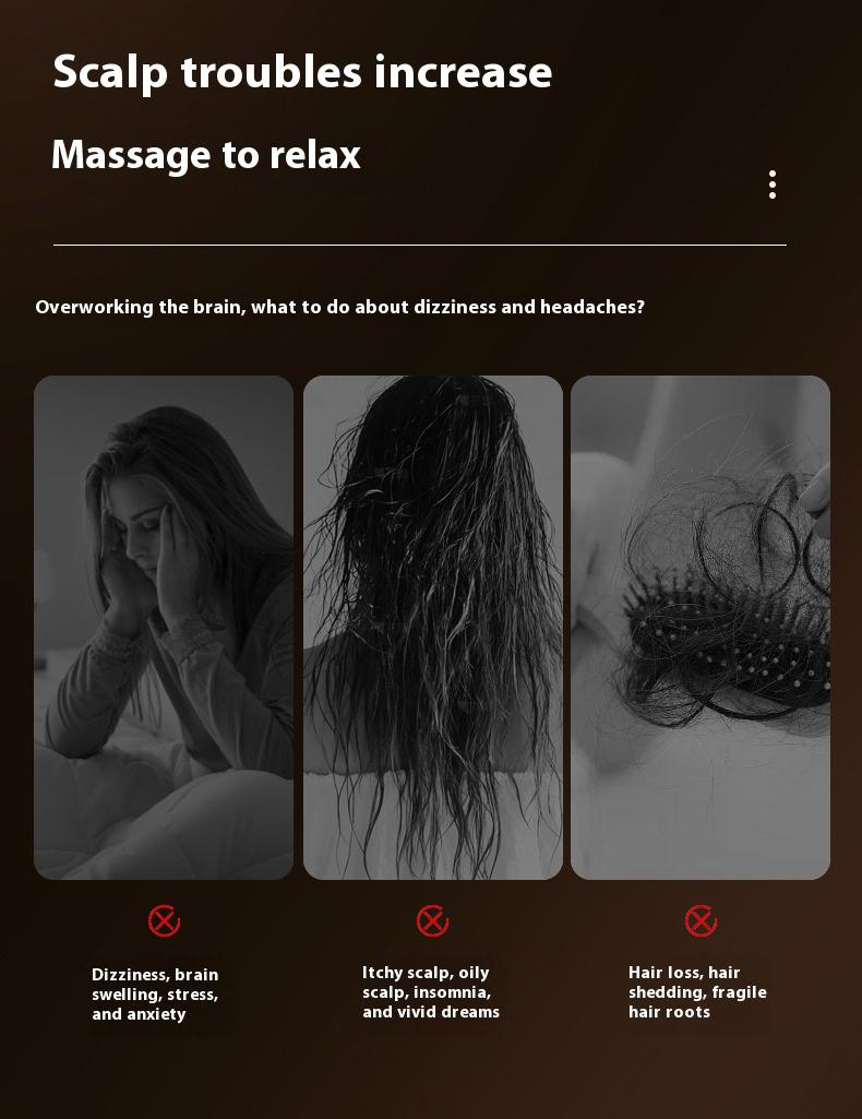 Portable 4-in-1 intelligent electric vibrating scalp massager with silicone brush, suitable for applying hair oil and promoting hair growth, head and scalp massage tool