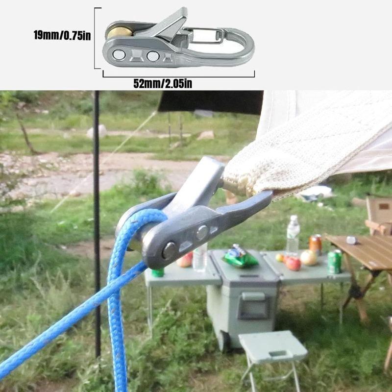 8-Piece rope set with roller tensioner with locking buckle for safe binding, suitable for camping, boating and outdoor activities