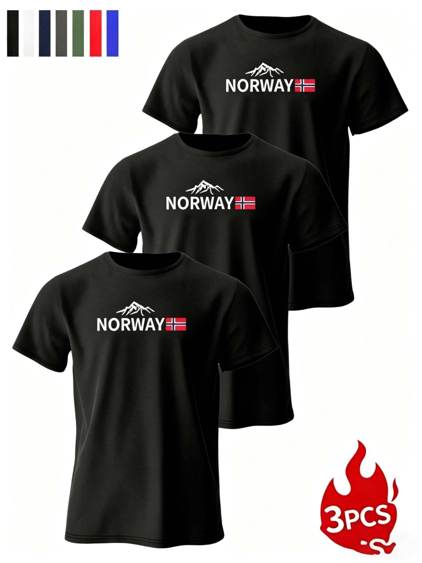 3-Pack Men's T-Shirts, Breathable Casual Short Sleeves, Ideal for Sports and Daily Wear, Comfortable and Stylish Design