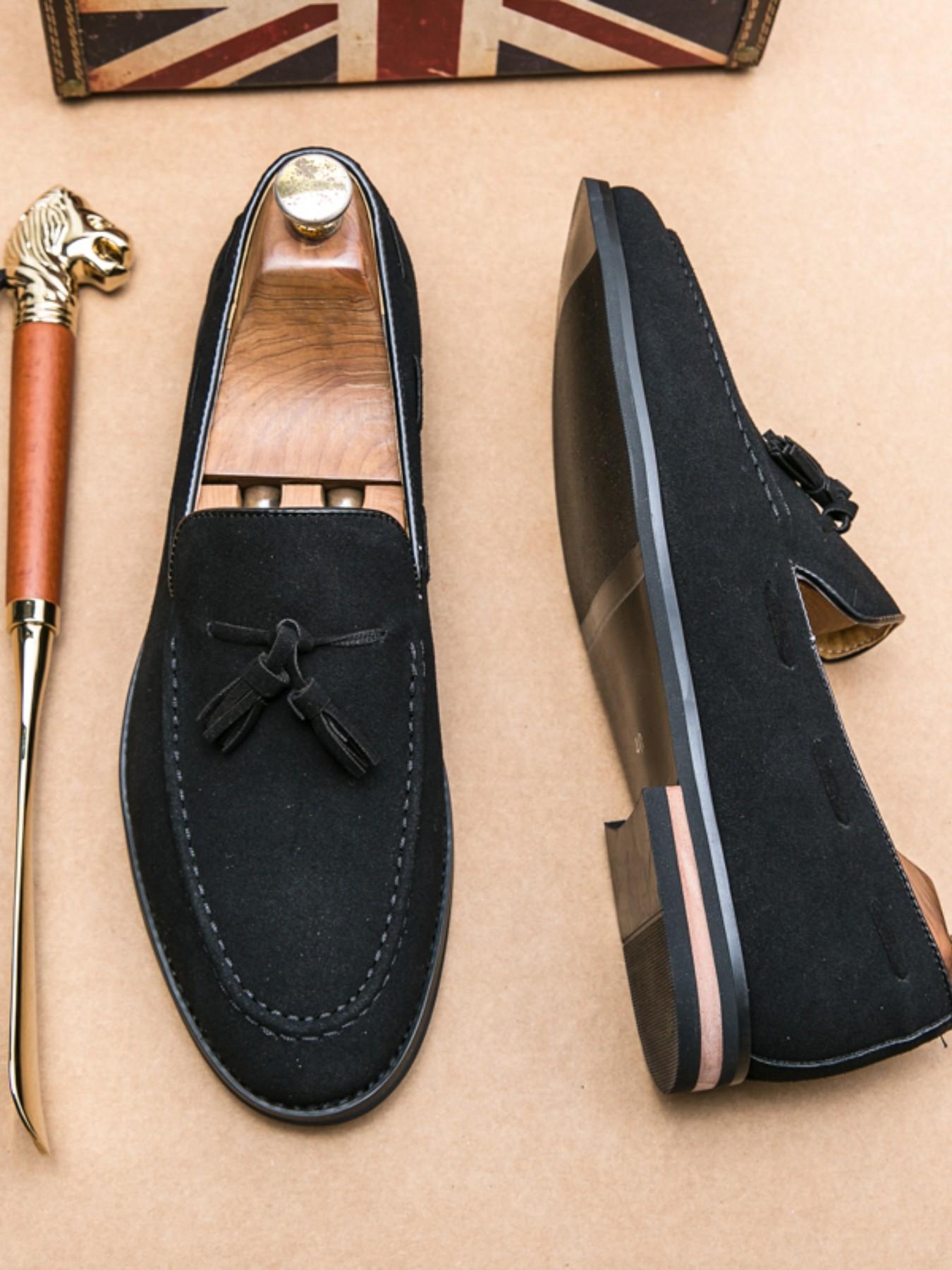 Men's Suede Lurex Loafers, Slip-On Casual Business Formal Shoes, Daily Wear Versatile Footwear, Comfortable and Stylish Design, Rubber