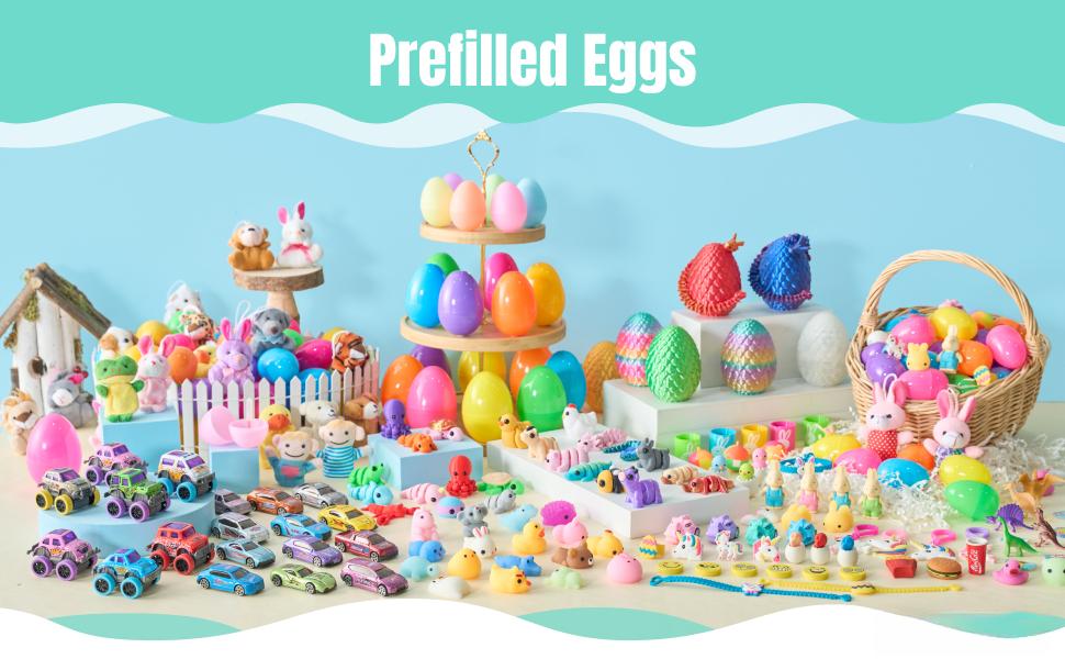 Jumbo Science Experiment Egg Kit (4 Pack) - 4 Prefilled Eggs with Hands-On STEM Activities. Easter Basket Stuffers That Make Learning Fun, Perfect for Egg Hunts & Party Favors