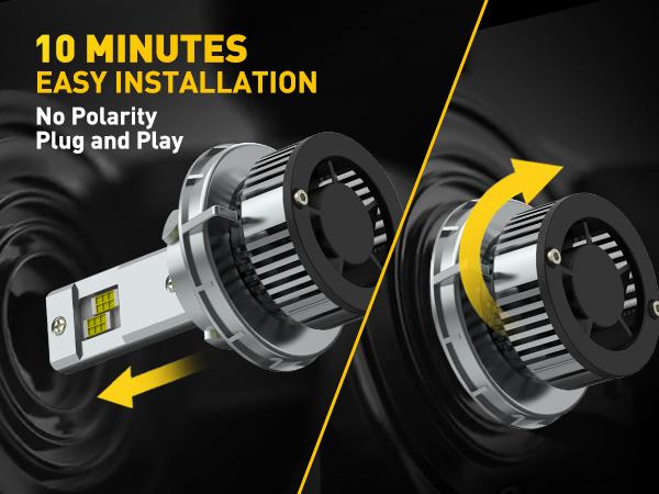 AUXITO H13/9008 LED Bulbs, 900% Brighter 120W 30000LM Per Set, 6500K Cool White H13 LED Bulbs, Plug-N-Play Halogen Replace H13 Bulbs, Canbus Ready, Pack of 2