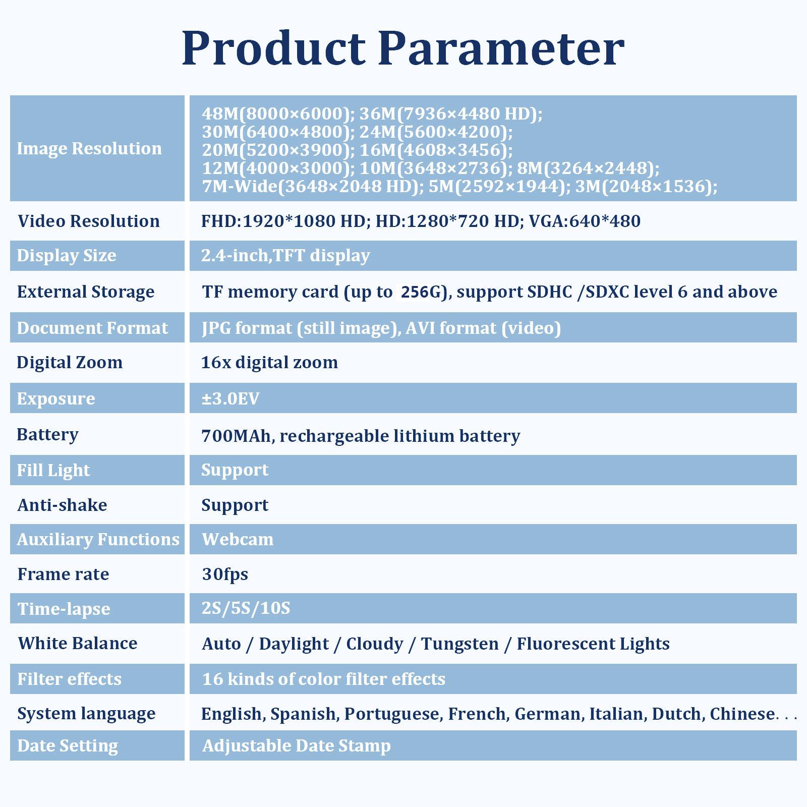 48MP 1080P Digital Camera, 1 Count 16X Digital Zoom Camera with 32G Memory Card, USB Rechargeable Auto Focus Camera, Point & Shoot Camera for Teenager Beginners, Rechargeable Portable Camera
