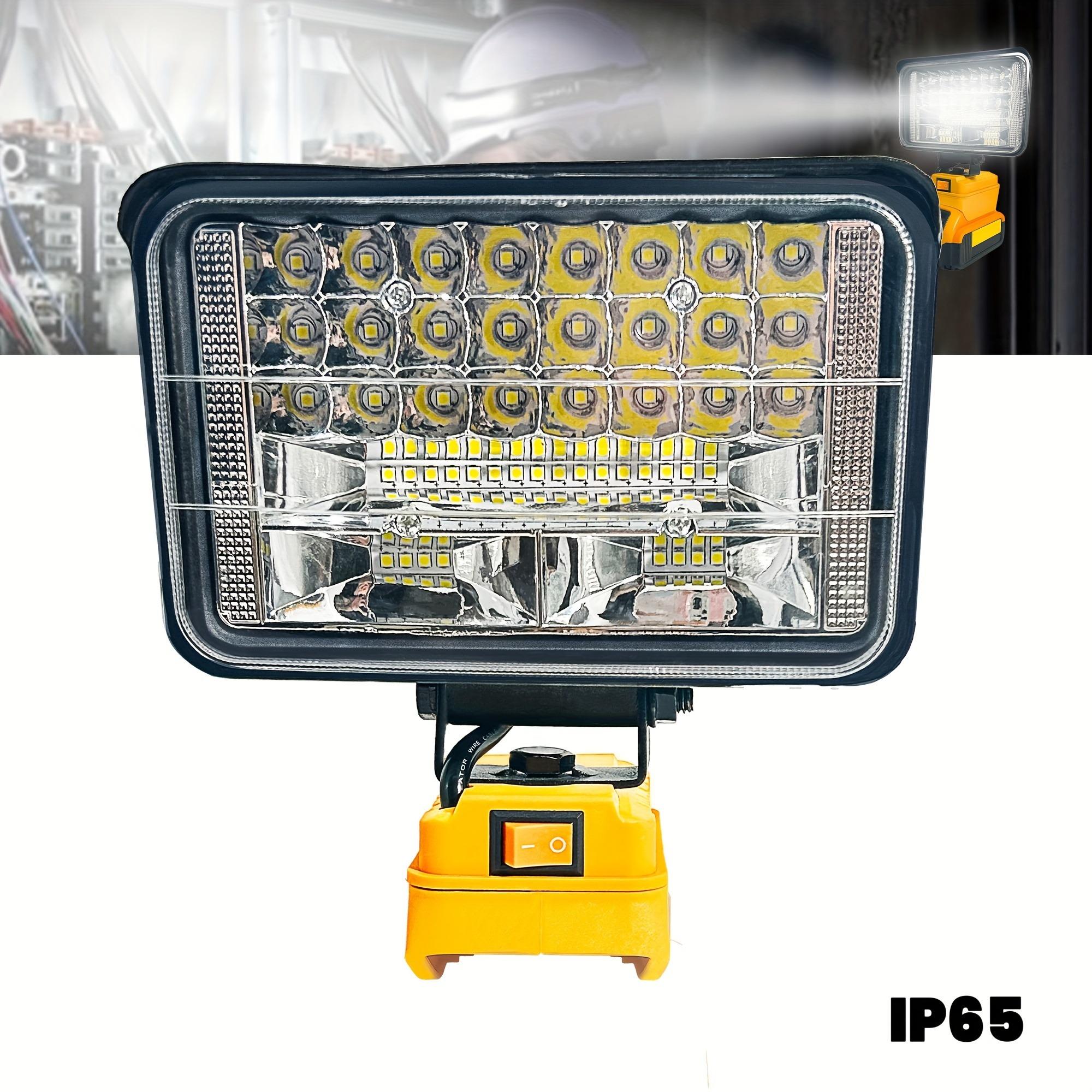 Wireless LED Spotlight, 3-8 Inch LED Light, Compatible with 20max Dewalt Battery, Dual USB Charging Port, Camping, Car Repair, Emergency Lighting